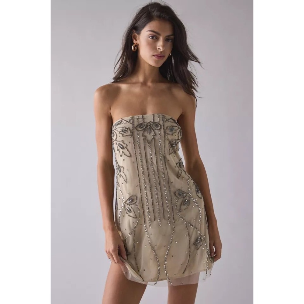 Urban Outfitters Spotlight Strapless Beaded Mini Dress
Size: Medium